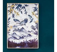 Madison & Mayfair 50X70Cm Blue And White Heron Design Print In A Gold Frame