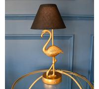 Madison & Mayfair Antique Gold Flamingo Lamp W/black Shade