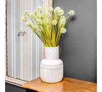 Madison & Mayfair Art Deco Style Cream Vase With A Wide Neck And Ridges