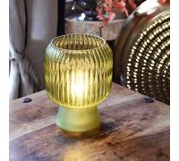 Madison & Mayfair Battery Operated Green Ridged Glass Led Lamp