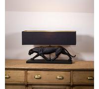 Madison & Mayfair Black Panther Lamp Base with a Black and Gold Lamp Shade