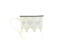 Madison & Mayfair Bone China Mug, Black and Gold Patterned