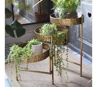 Madison & Mayfair Elegant Antique Gold 3-Tier Metal Planter Stand Madison & Mayfair Gold