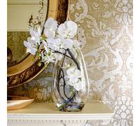 Madison & Mayfair Elegant Bloom White Orchid In Clear Glass Vase