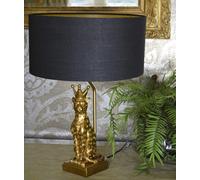 Madison & Mayfair Elegant Gold Leopard Lamp Base With Bold Black Shade