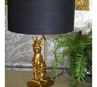 Madison & Mayfair Elegant Gold Leopard Lamp Base with Bold Black Shade Madison & Mayfair Gold