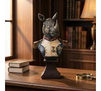 Madison & Mayfair Gentry Rhino Ornament Bust on Square Base in Grey Madison & Mayfair Grey
