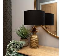 Madison & Mayfair Glamorous Pineapple Gold Base Lamp with Black & Gold Shade Madison & Mayfair Gold