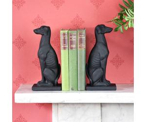 Madison & Mayfair Graceful Twin Greyhound Bookends In Sl lack