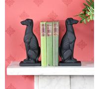 Madison & Mayfair Graceful Twin Greyhound Bookends In Sl lack