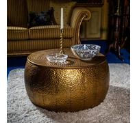 Madison & Mayfair Hammered Gold Coffee Table With Removable Lid