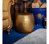 Madison & Mayfair Hammered Gold Side Table with Removable Lid Madison & Mayfair Gold