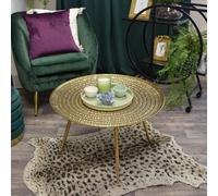 Madison & Mayfair Large Antique Gold Round Metal Coffee Table