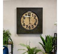 Madison & Mayfair Large Elegant Antiquité De Paris: Square Industrial Wall Clock
