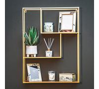 Madison & Mayfair Large Gold Wall Shelf Unit With Three Staggered Tiers