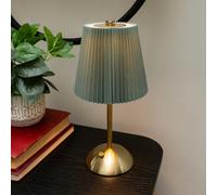 Madison & Mayfair Metal Table Lamp With Duck Egg Pleated Shade
