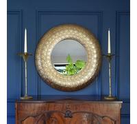 Madison & Mayfair Moroccan Style Round Mirror with Gold Metal Frame Madison & Mayfair Gold