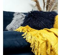 Madison & Mayfair Mustard Faux Mohair Throw Blanket