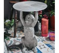 Madison & Mayfair Resin Monkey Table in Silver Madison & Mayfair Silver