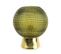 Madison & Mayfair Round Green Glass Lamp with Gold Base