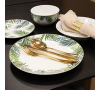 Madison & Mayfair Set Of Four Emerald Green Eden Decal Dinner Plates