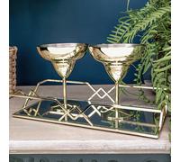 Madison & Mayfair Set Of Two Art Deco Gold Margarita Glasses