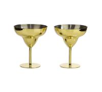 Madison & Mayfair Set of Two Art Deco Gold Stainless Steel Margarita Glasses