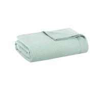 Madison Park Soft Certified 100% Egyptian Cotton Breathable Cozy Blanket, Premium Waffle Knit Classic Design, Luxury All Season Lightweight Cover for Bed, Couch and Sofa, Seafoam King(108"x90")