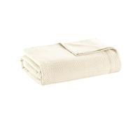 Madison Park Soft Certified 100% Egyptian Cotton Breathable Cozy Blanket, Premium Waffle Knit Classic Design, Luxury All Season Lightweight Cover for Bed, Couch and Sofa, Ivory Twin(66"x90")