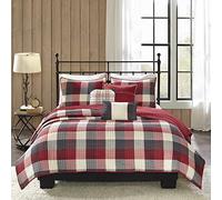 Madison Park All Season, Breathable Coverlet Bedspread Bedding Set, Matching Shams, Polyester, Red, King/Cal King(104"x92")