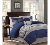 Madison Park All Season Down Alternative Bedding, Matching Shams, Decorative Pillow, Polyester, Blue, California-King