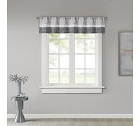 Madison Park Amherst Single Panel Faux Silk Rod Pocket Curtain with Privacy Lining for Living Room, Window Drapes for Bedroom and Dorm, 50x18, Grey