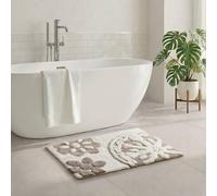 Madison Park Casablanca 100% Cotton Tufted Bathroom Rugs Luxurious Plush Medallion Floral Pattern Bath Mat Absorbent, Quick Dry, Spa Design Shower Room Décor, Rectangle 20" x 30", Taupe