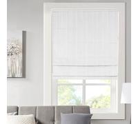Madison Park Crazy Wireless Shutters Single Panel Fabric for Blackout Privacy Energy Efficiency Thermal Insulated Roller Shades for Bedroom Living Room, 84x163cm, White