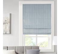 Madison Park Crazy Wireless Shutters Single Panel Fabric for Blackout Privacy Energy Efficient Thermal Insulated Roller Shades for Bedroom Living Room 99x163cm Blue