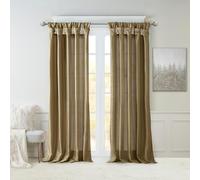 Madison Park Emilia Faux Silk Single Curtain with Privacy Lining, DIY Twist Tab Top, Window Drape for Living Room, Bedroom and Dorm, 50x108, Bronze Brown