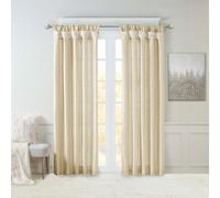 Madison Park Emilia Faux Silk Single Curtain with Privacy Lining, DIY Twist Tab Top, Window Drape for Living Room, Bedroom and Dorm, 50x84, Champagne