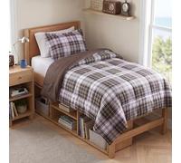 Madison Park Essentials Parkston Plaid Comforter, Matching Sham, 3M Scotchguard Stain Release Cover, Hypoallergenic All Season Bedding-Set, Twin/Twin XL, Brown, 2 Piece