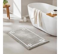 Madison Park Evan 100% Cotton Bathroom Rug Non Slip Backing-Luxrurious Tufted Plush Bath Mat Absorbent, Quick Dry, Spa Design Shower Room Décor, 24x40, Grey