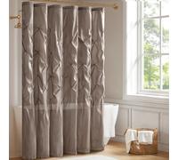 Madison Park Laurel Taupe Shower Curtain, Pieced Transitional Shower Curtains for Bathroom, 72 X 72, Beige