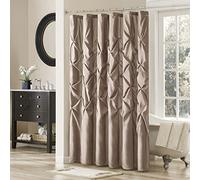 Madison Park Laurel Taupe Shower Curtain, Pieced Transitional Shower Curtains for Bathroom, 72 X 72, Beige