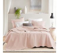 Madison Park Lightweight Coverlet Bedspread Bedding, Shams, Microfiber, Medallion Blush, Full/Queen(94"x96")