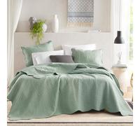 Madison Park Lightweight Coverlet Bedspread Bedding, Shams, Microfiber, Medallion Seafoam, King/Cal King(108"x96")