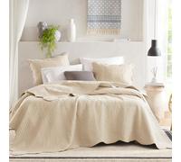 Madison Park Lightweight Coverlet Bedspread Bedding, Shams, Polyester Blend, Medallion Cream, King/Cal King(108"x96")