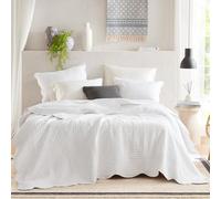 Madison Park Lightweight Coverlet Bedspread Bedding, Shams, Polyester, Medallion White, King/Cal King(108"x96")