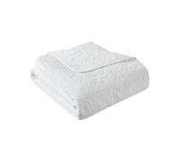 Madison Park Madison Park Luxe Quilted Throw Blanket - Damask Stitching Design, Cotton Filled Spread, Ultra Soft, Cozy Bedding for Living Room Couch, Sofa, Bed, 60x70", Piping Borders White