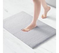 Madison Park Marshmallow Mildew Resistant Bath Mat, Luxury Solid Washable Microfiber Bathroom Rugs, 20X30, Grey