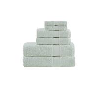 Madison Park Organic 100% Cotton Bathroom Towel Set Hotel & Spa Quality Highly Absorbent, Quick Dry, Include for Shower, Handwash & Face Washcloth, Multi-Sizes, Seafoam