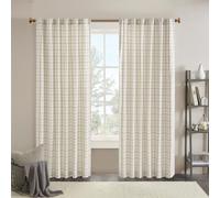 Madison Park Polyester Jacquard Rod Pocket and Back Tabs Plaid Panel MP40-6763