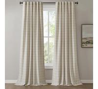Madison Park Polyester Jacquard Rod Pocket and Back Tabs Plaid Panel MP40-6764
